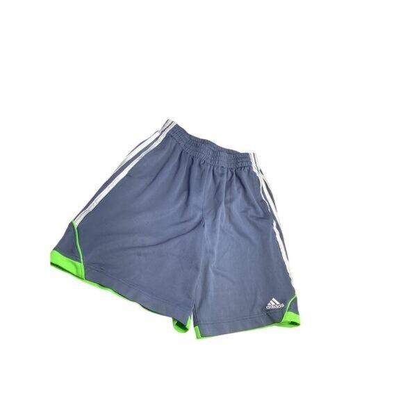 Country Club Chic Adidas Boys Gray & Green Stripes Running Shorts XL - Picture 1 of 5